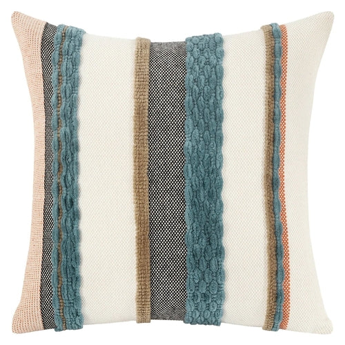 Poszewka dekoracyjna boho w paski, szenilowa, 45 × 45 cm