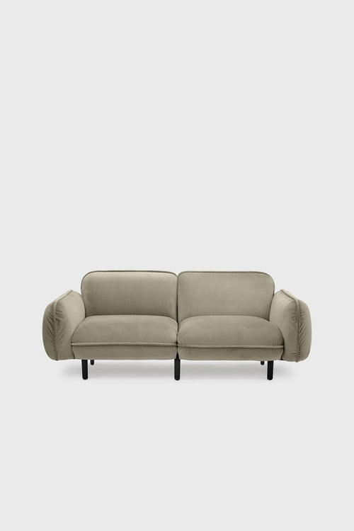 Sofa modułowa Bean z weluru na drewnianych nóżkach