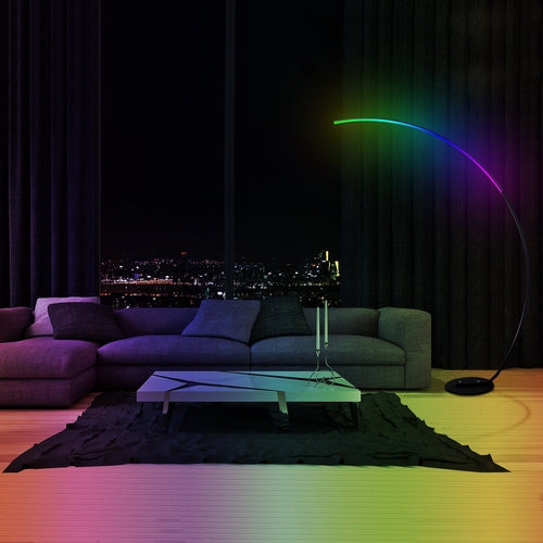 RGBW Curve LED Floor Lamp with Remote Control, 21 W