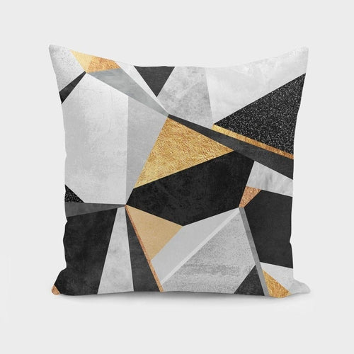 Dekokissenbezug „Goldene Geometrie“, 16 × 16 Zoll