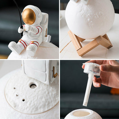 Dekoracja astronauta z żywicy i drewna, 13 × 13 × 28 cm