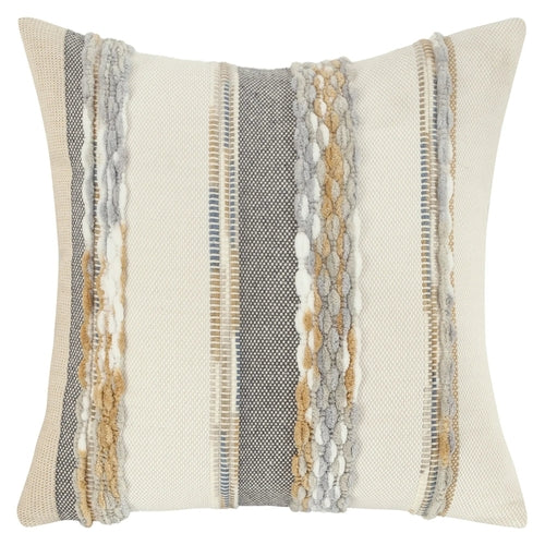 Poszewka dekoracyjna boho w paski, szenilowa, 45 × 45 cm
