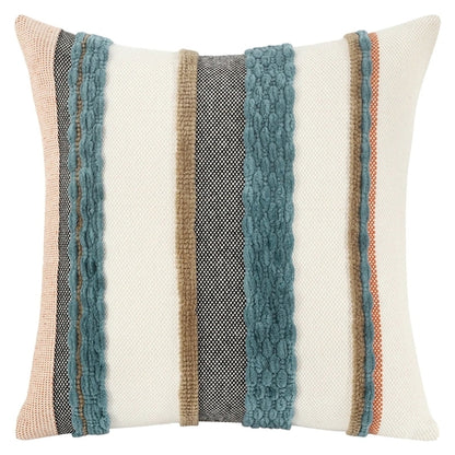 Poszewka dekoracyjna boho w paski, szenilowa, 45 × 45 cm
