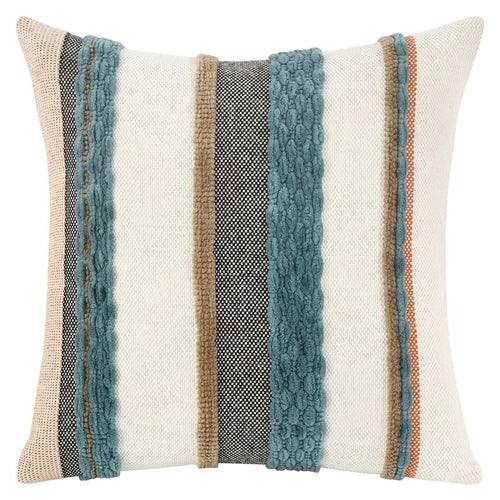 Poszewka dekoracyjna boho w paski, szenilowa, 45 × 45 cm