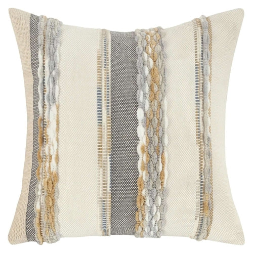 Poszewka dekoracyjna boho w paski, szenilowa, 45 × 45 cm