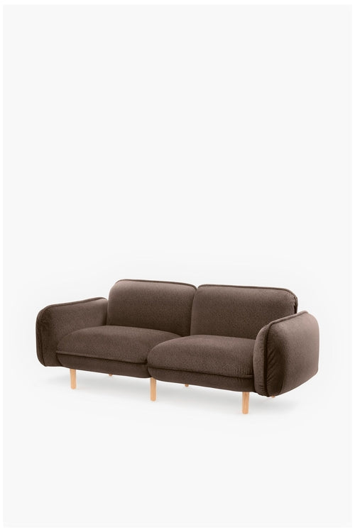 Sofa modułowa Bean z weluru na drewnianych nóżkach