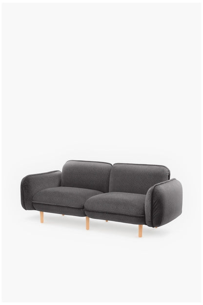 Sofa modułowa Bean z weluru na drewnianych nóżkach