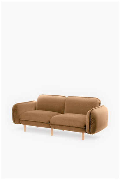 Sofa modułowa Bean z weluru na drewnianych nóżkach