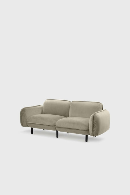 Sofa modułowa Bean z weluru na drewnianych nóżkach