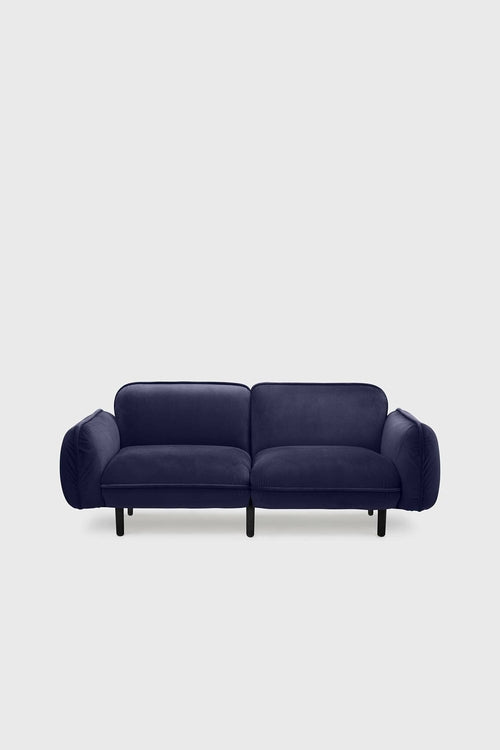 Sofa modułowa Bean z weluru na drewnianych nóżkach