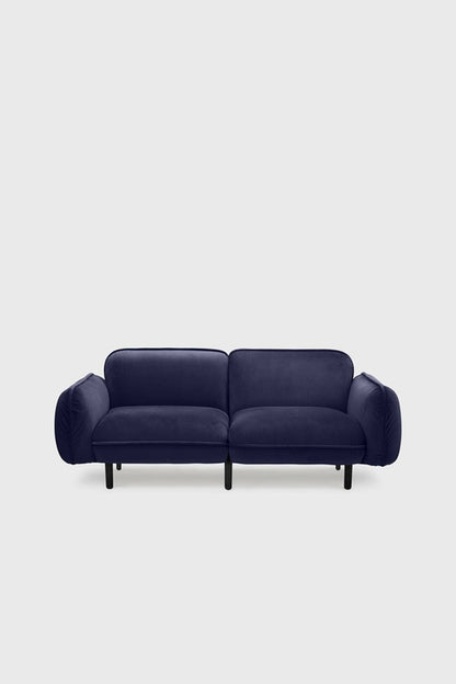 Sofa modułowa Bean z weluru na drewnianych nóżkach