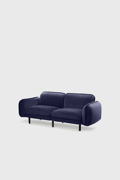 Sofa modułowa Bean z weluru na drewnianych nóżkach
