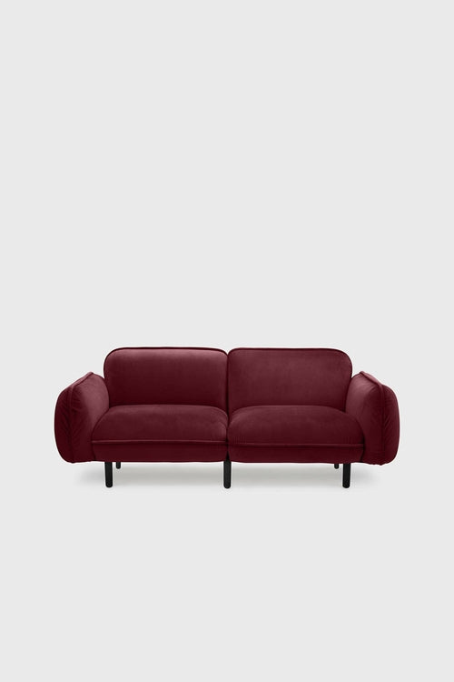 Sofa modułowa Bean z weluru na drewnianych nóżkach