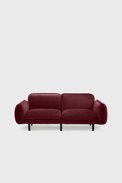 Sofa modułowa Bean z weluru na drewnianych nóżkach