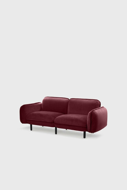 Sofa modułowa Bean z weluru na drewnianych nóżkach