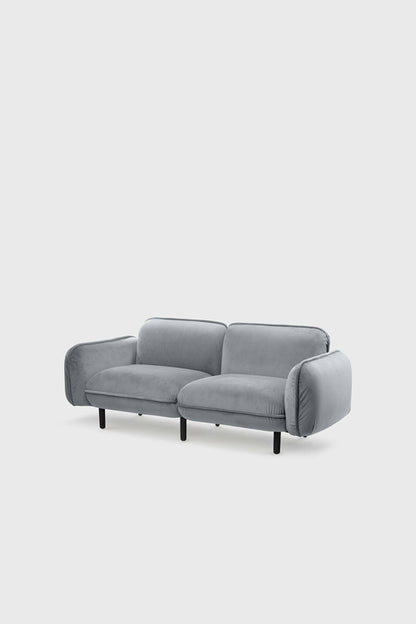 Sofa modułowa Bean z weluru na drewnianych nóżkach