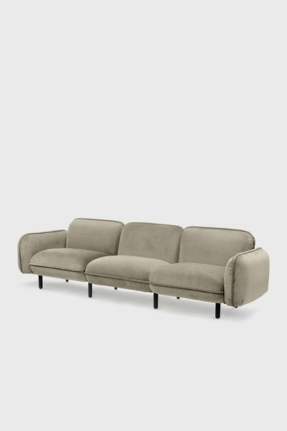Sofa modułowa Bean z weluru na drewnianych nóżkach