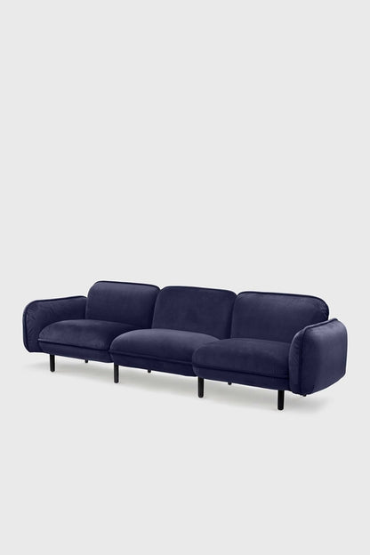 Sofa modułowa Bean z weluru na drewnianych nóżkach