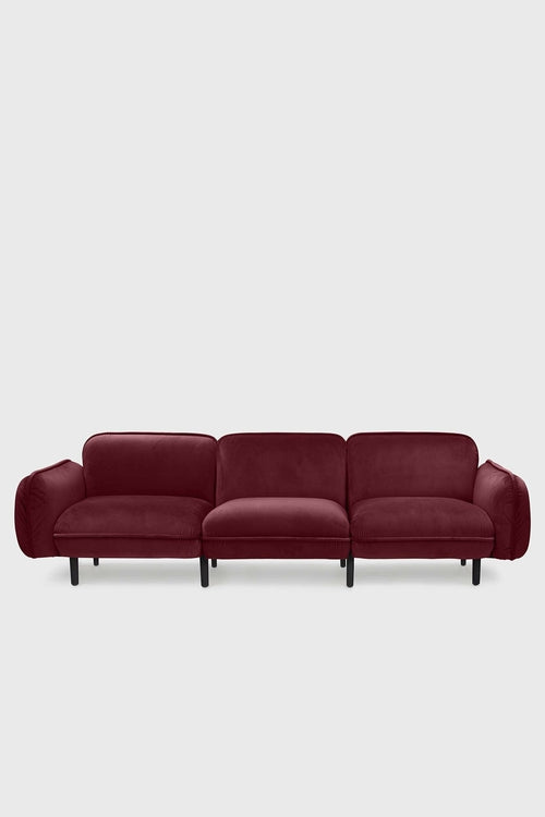 Sofa modułowa Bean z weluru na drewnianych nóżkach