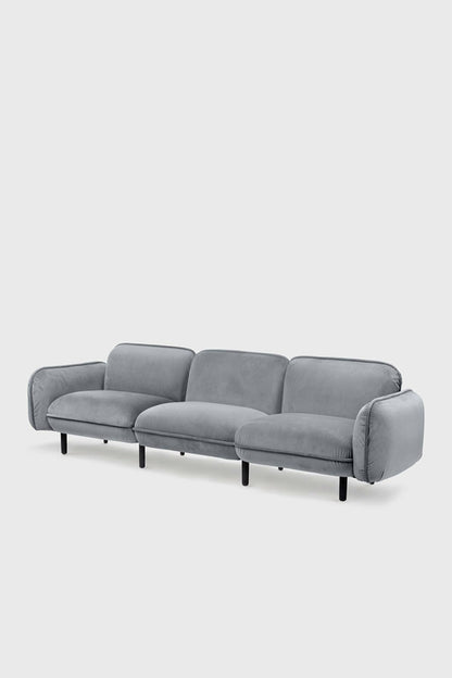 Sofa modułowa Bean z weluru na drewnianych nóżkach
