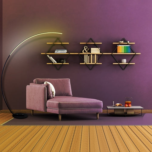 RGBW Curve LED Floor Lamp with Remote Control, 21 W