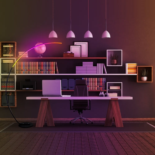 RGBW Curve LED Floor Lamp with Remote Control, 21 W