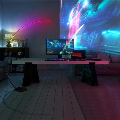 RGBW Curve LED Floor Lamp with Remote Control, 21 W