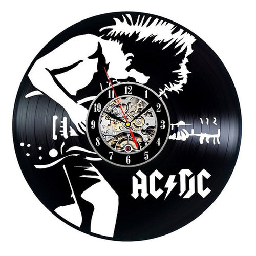 Zegar ścienny AC/DC w formie płyty winylowej, 12 cali