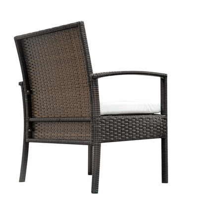 Rattan garden furniture set, 2 armchairs and a table